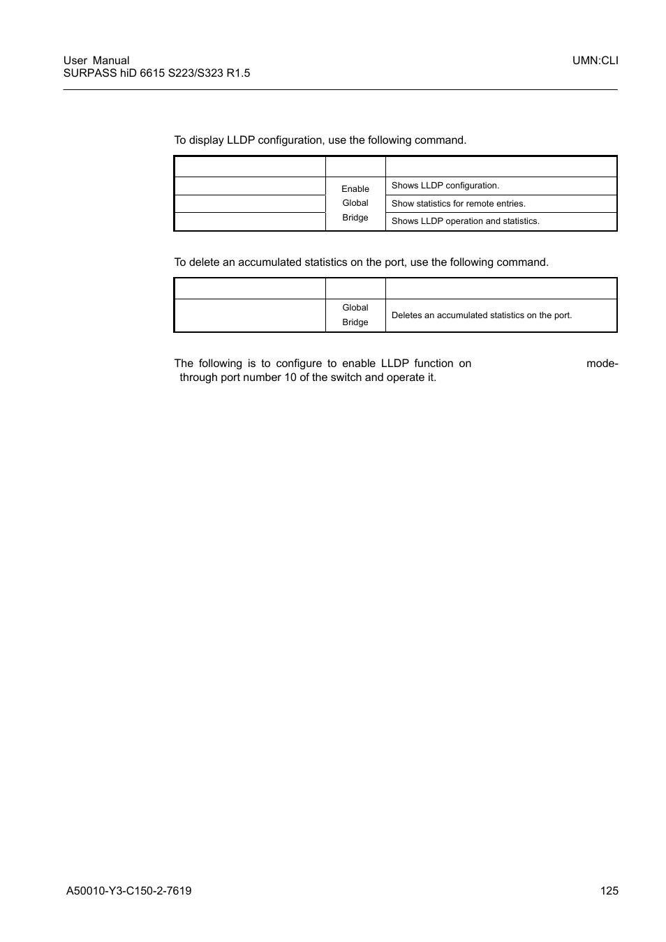 6 displaying lldp configuration, Displaying lldp configuration | Siemens S223 User Manual | Page 125 / 381