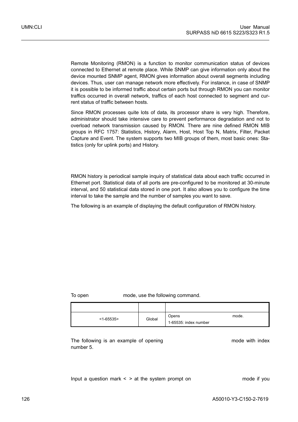 4 remote monitoring (rmon), 1 rmon history, Remote monitoring (rmon) | Rmon history | Siemens S223 User Manual | Page 126 / 381