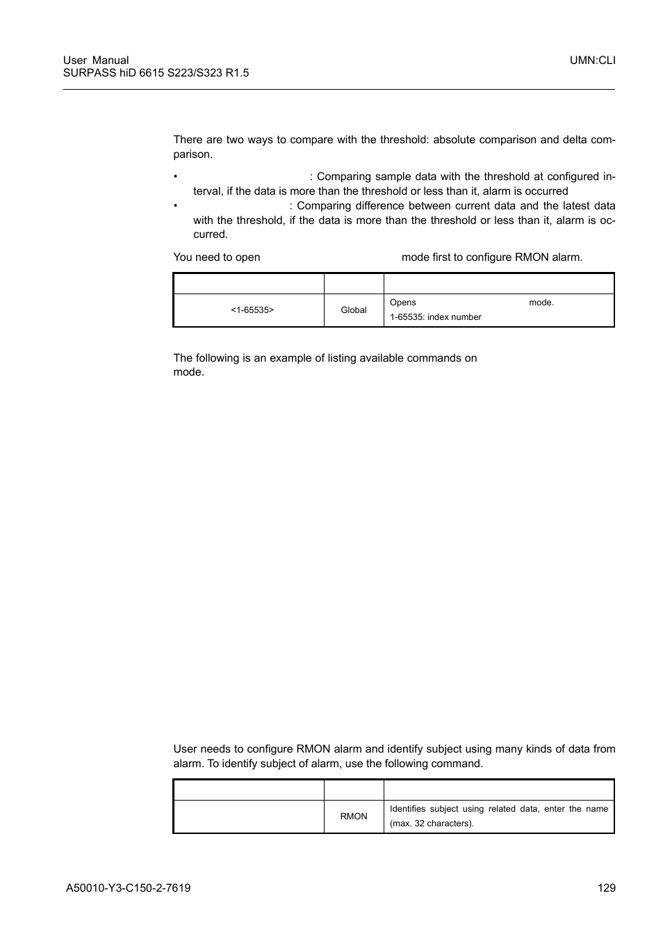 2 rmon alarm, 1 subject of rmon alarm, Rmon alarm | Siemens S223 User Manual | Page 129 / 381