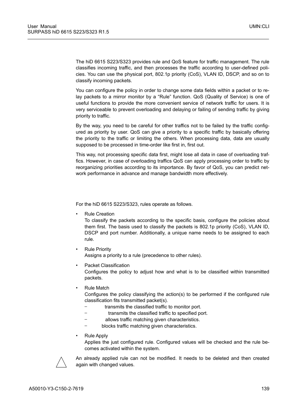 6 rule and qos, 1 how to operate rule and qos, Rule and qos | How to operate rule and qos | Siemens S223 User Manual | Page 139 / 381