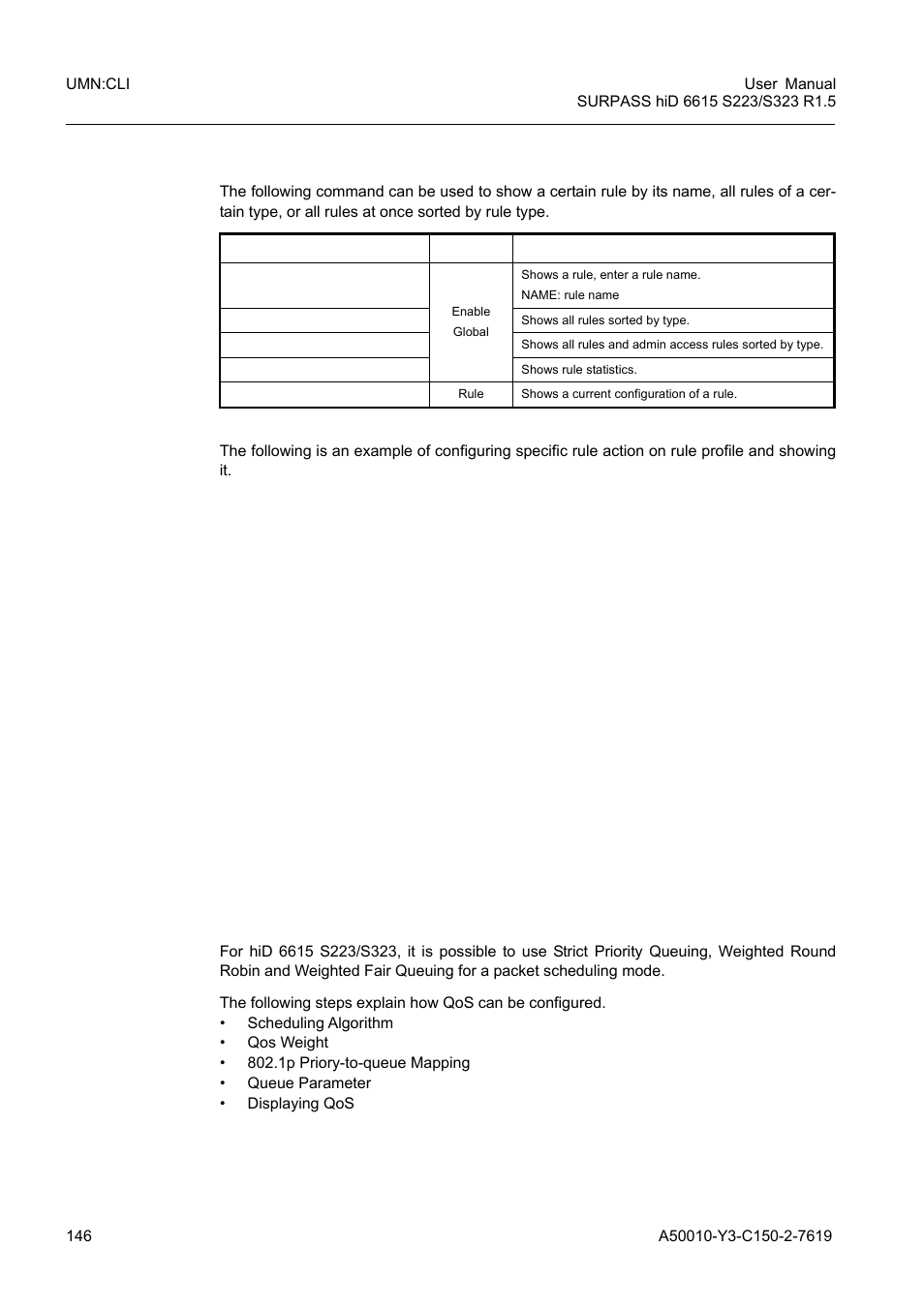 7 displaying rule, 3 qos, 7 displaying rule 7.6.3 | Siemens S223 User Manual | Page 146 / 381