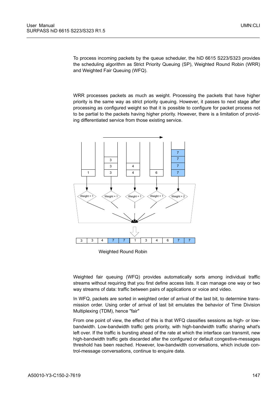 1 scheduling algorithm, Fig. 7.1, Weighted round robin | Scheduling algorithm | Siemens S223 User Manual | Page 147 / 381