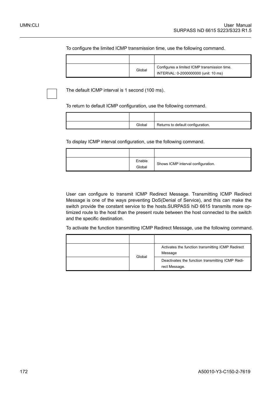 3 transmitting icmp redirect message, Transmitting icmp redirect message | Siemens S223 User Manual | Page 172 / 381