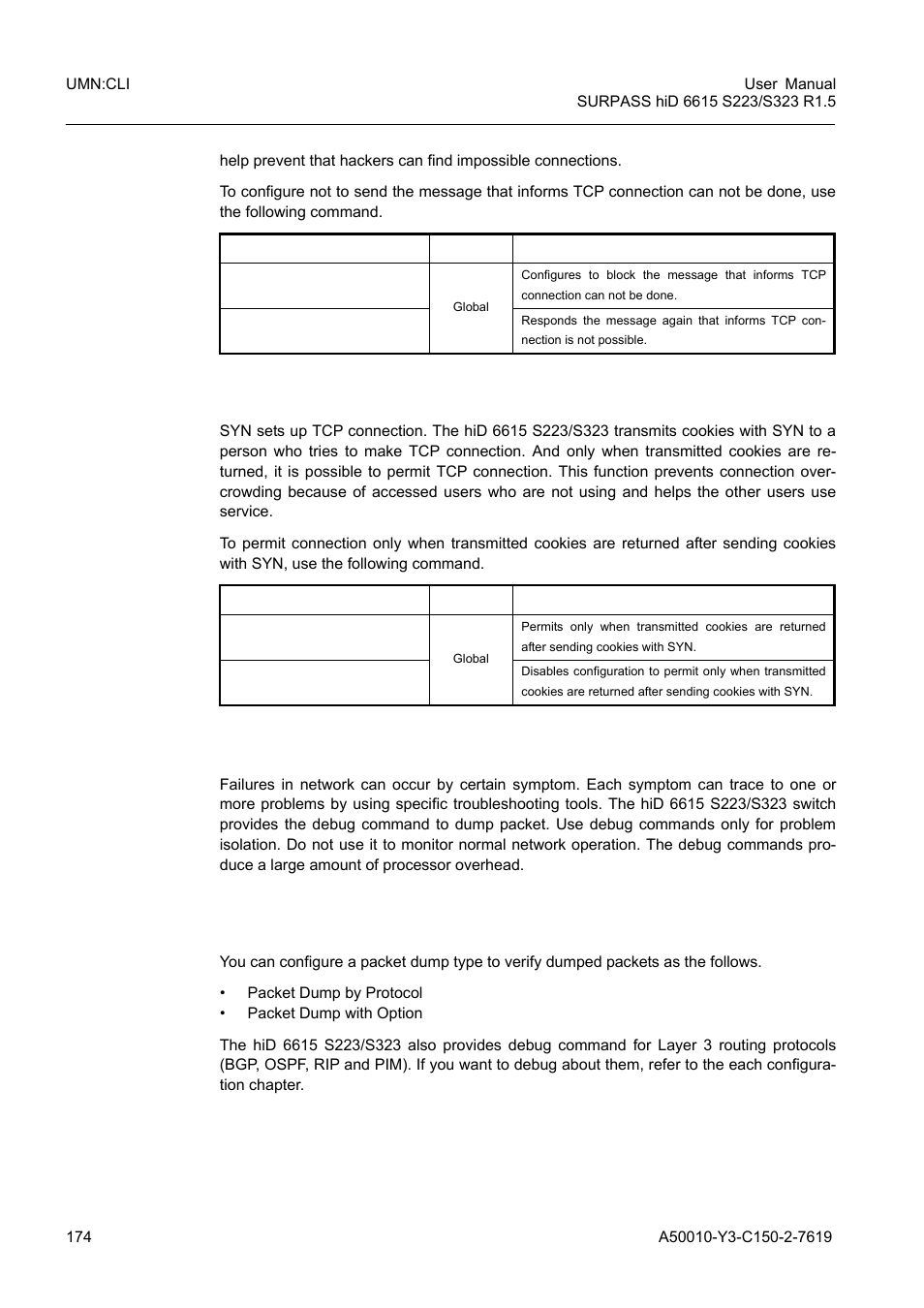 2 syn configuration, 16 packet dump, 1 verifying packet dump | Syn configuration, Packet dump, Verifying packet dump | Siemens S223 User Manual | Page 174 / 381