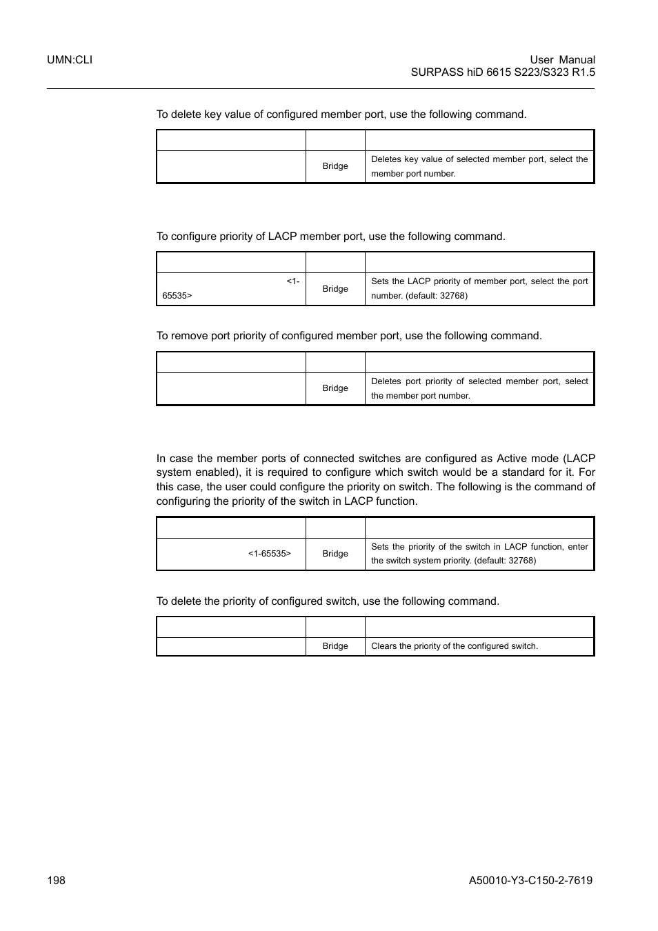 7 priority of member port, 8 priority of switch, Priority of switch | Priority | Siemens S223 User Manual | Page 198 / 381