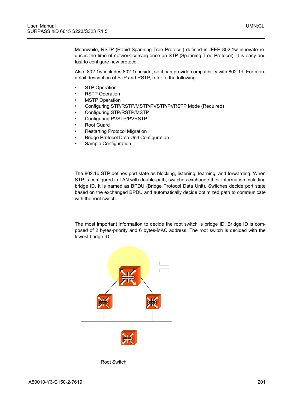 1 stp operation, Stp operation, Fig. 8.10 | Root switch | Siemens S223 User Manual | Page 201 / 381