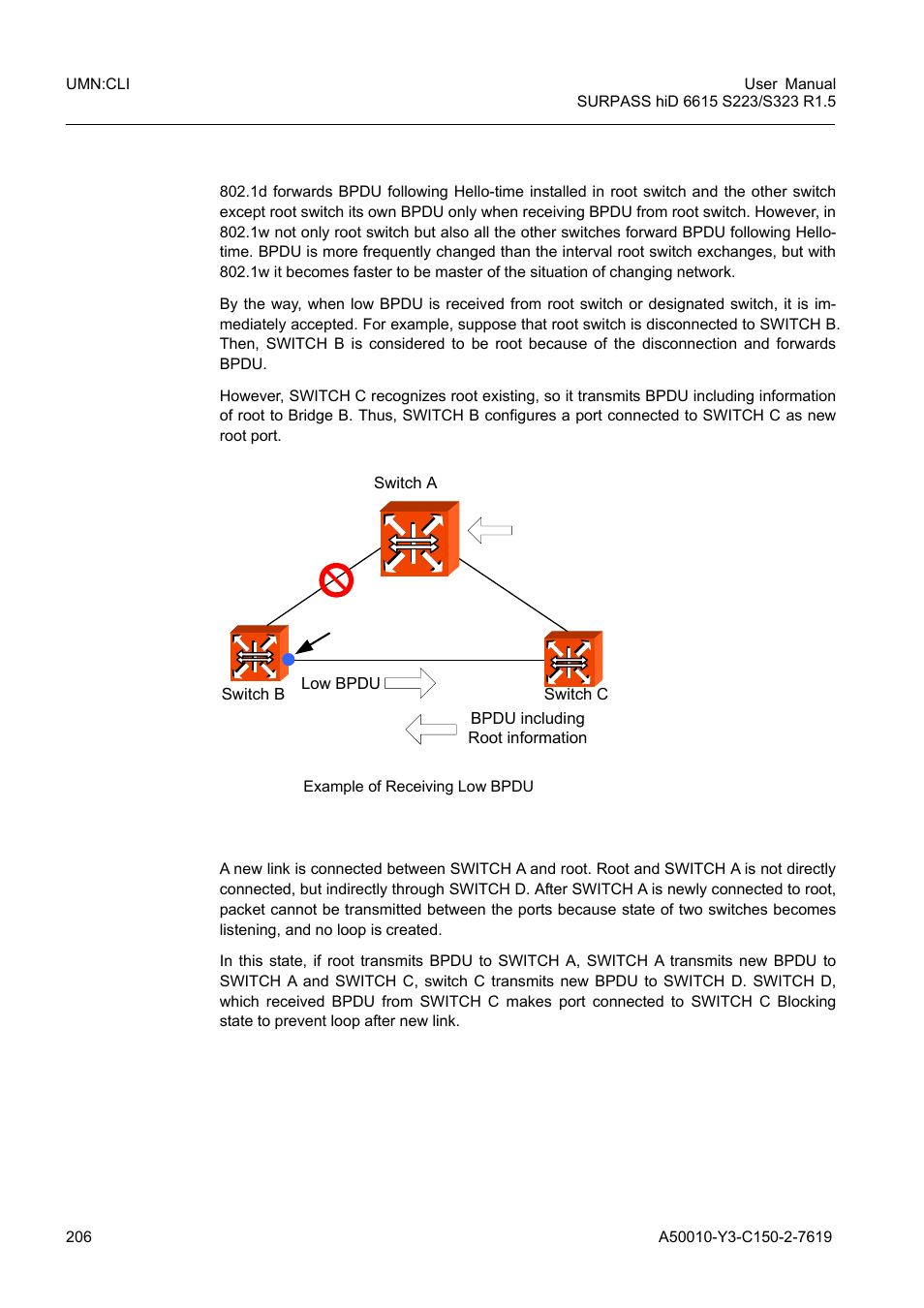 Fig. 8.15, Example of receiving low bpdu | Siemens S223 User Manual | Page 206 / 381