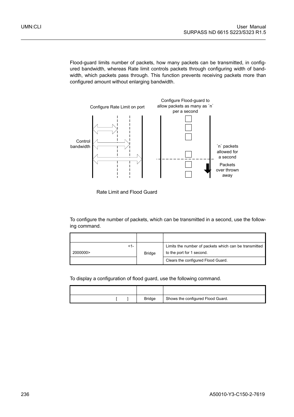 6 flood guard, 1 configuring flood-guard, Flood guard | Configuring flood-guard, Fig. 8.30, Rate limit and flood guard | Siemens S223 User Manual | Page 236 / 381