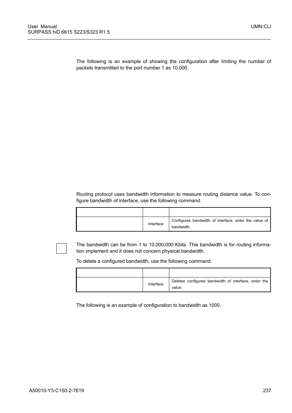 2 sample configuration, 7 bandwidth, Sample configuration | Bandwidth | Siemens S223 User Manual | Page 237 / 381