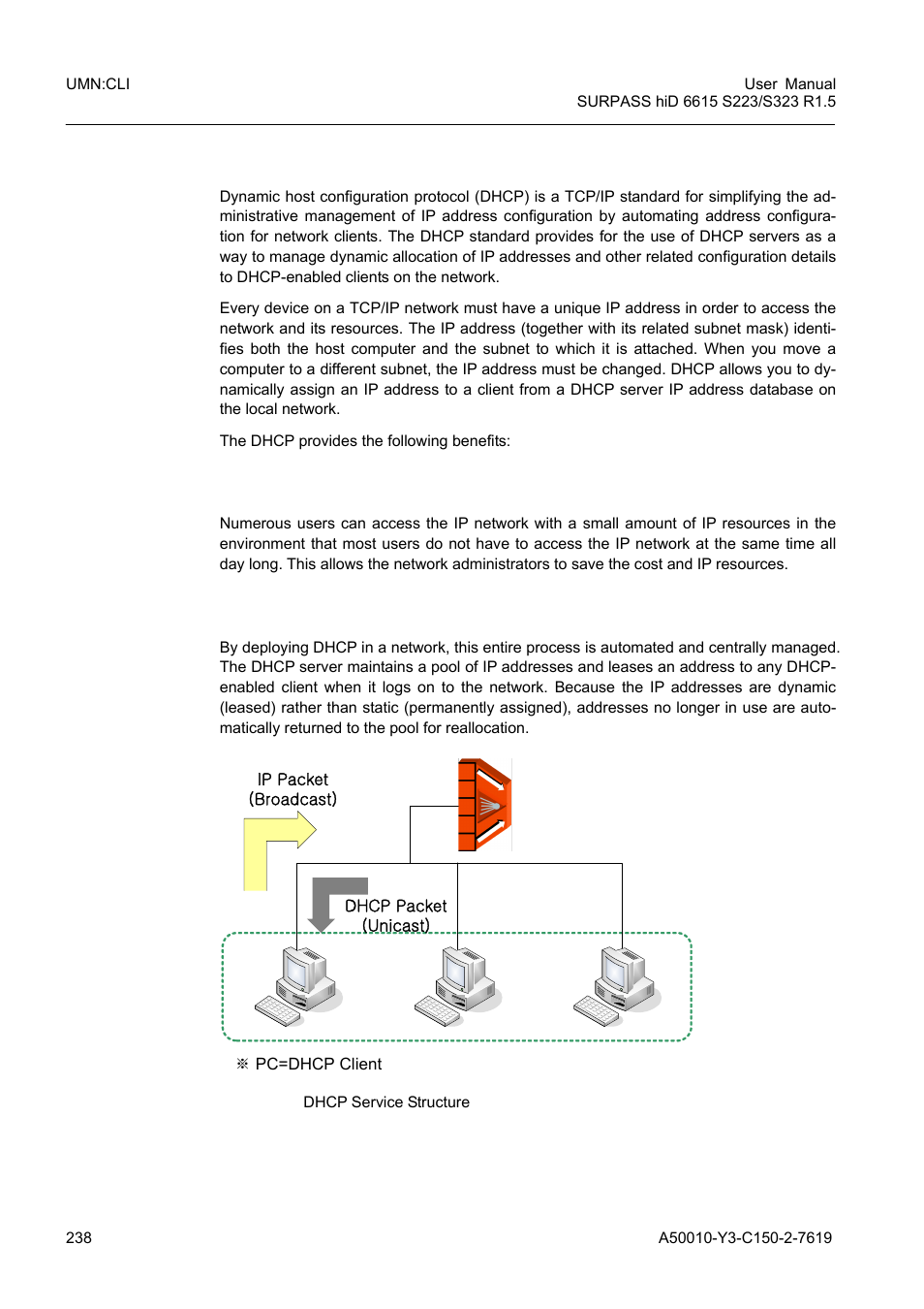 8 dynamic host configuration protocol (dhcp), Dynamic host configuration protocol (dhcp), Fig. 8.31 | Dhcp service structure | Siemens S223 User Manual | Page 238 / 381