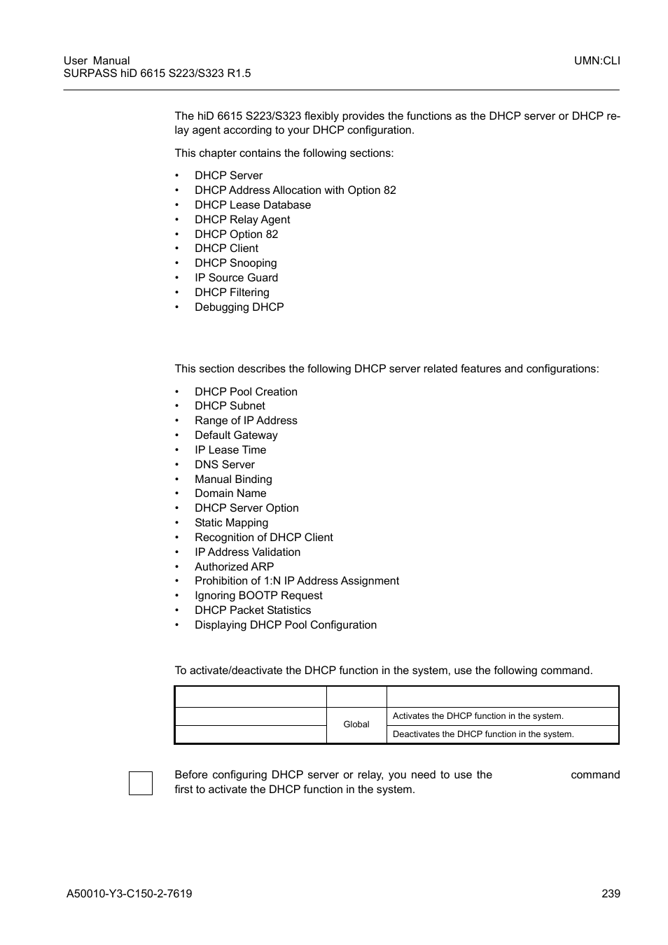 1 dhcp server, Dhcp server | Siemens S223 User Manual | Page 239 / 381