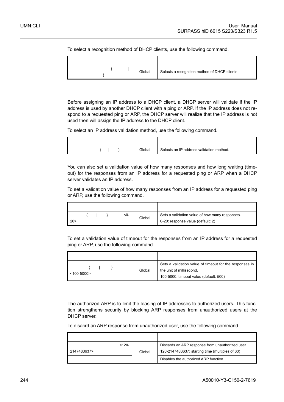 12 ip address validation, 13 authorized arp, 12 ip address validation 8.8.1.13 authorized arp | Ip address validation, Authorized arp | Siemens S223 User Manual | Page 244 / 381