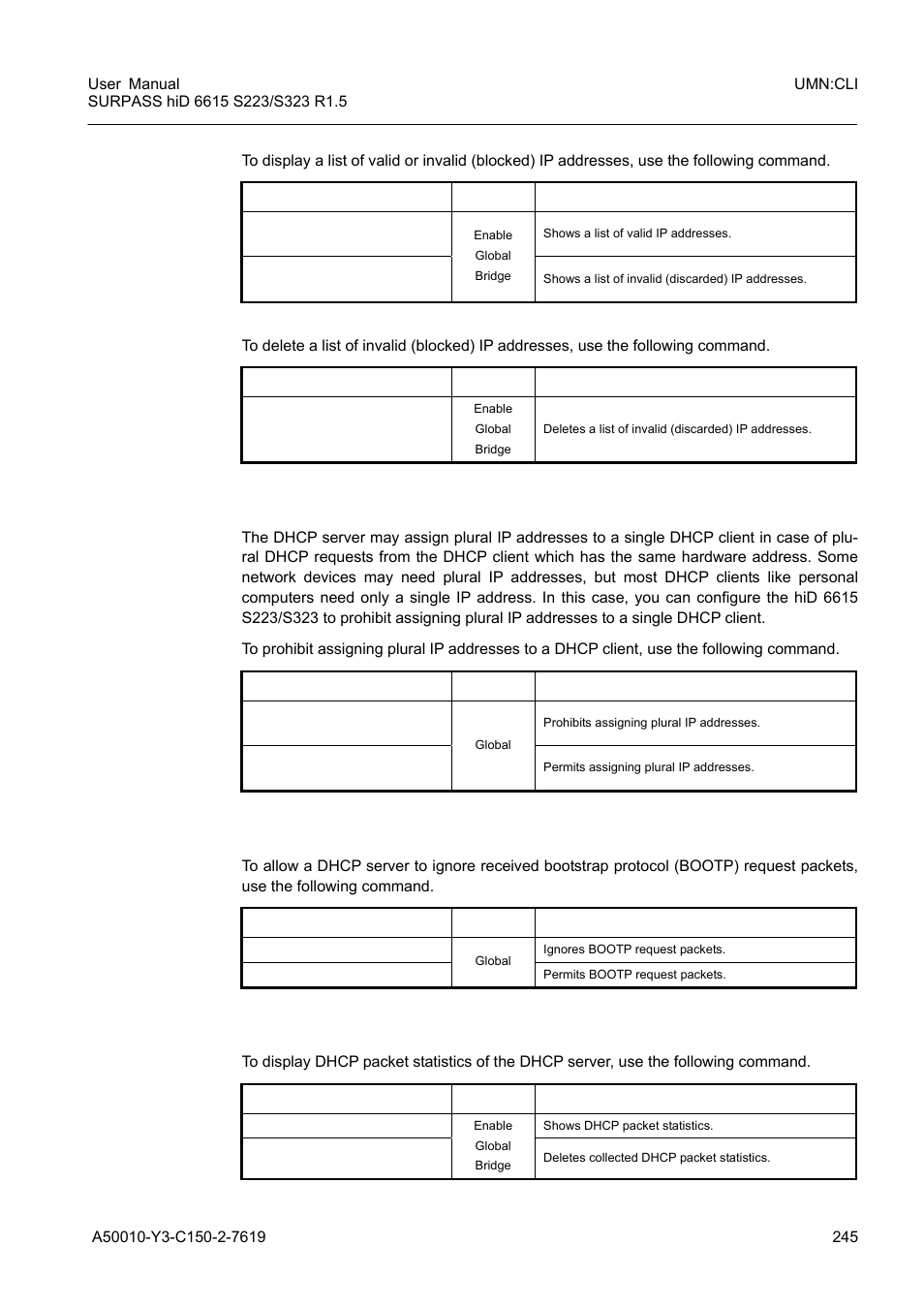 14 prohibition of 1:n ip address assignment, 15 ignoring bootp request, 16 dhcp packet statistics | Prohibition of 1:n ip address assignment, Ignoring bootp request, Dhcp packet statistics | Siemens S223 User Manual | Page 245 / 381