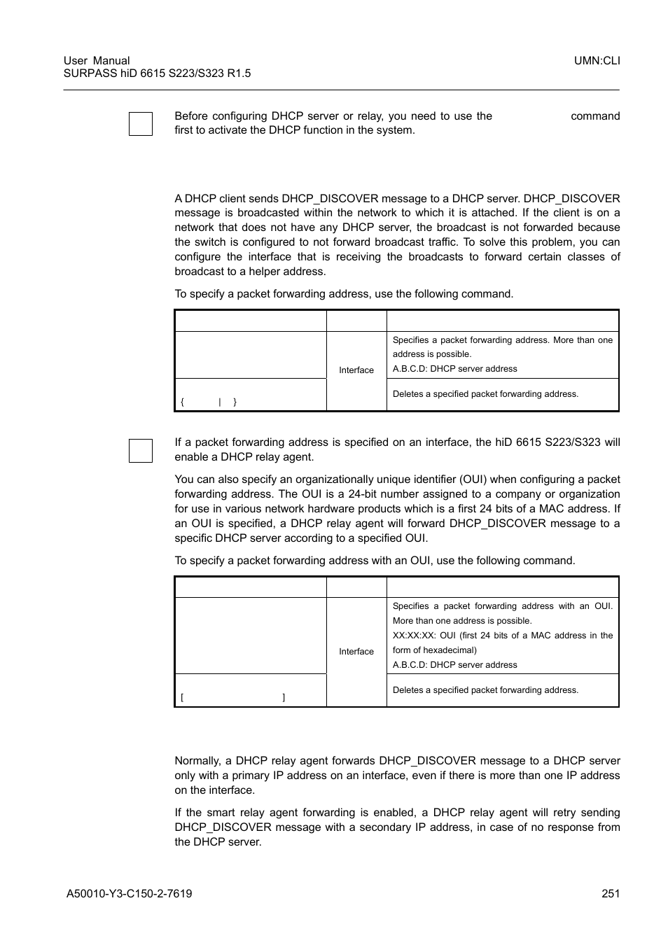 1 packet forwarding address, 2 smart relay agent forwarding | Siemens S223 User Manual | Page 251 / 381