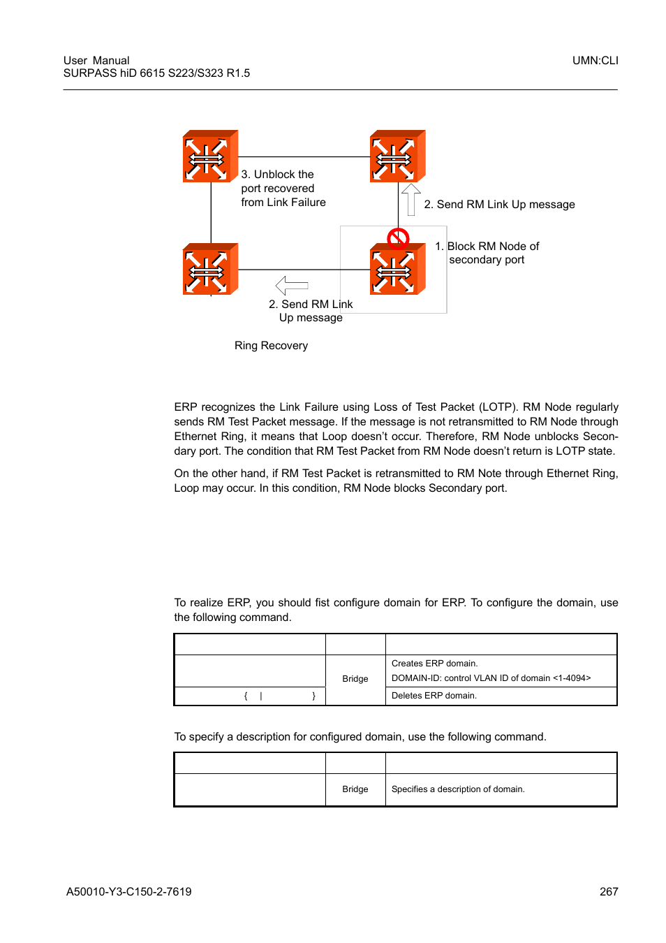 2 loss of test packet (lotp), 3 configuring erp, 1 erp domain | Loss of test packet (lotp), Configuring erp, Fig. 8.38, Ring recovery | Siemens S223 User Manual | Page 267 / 381