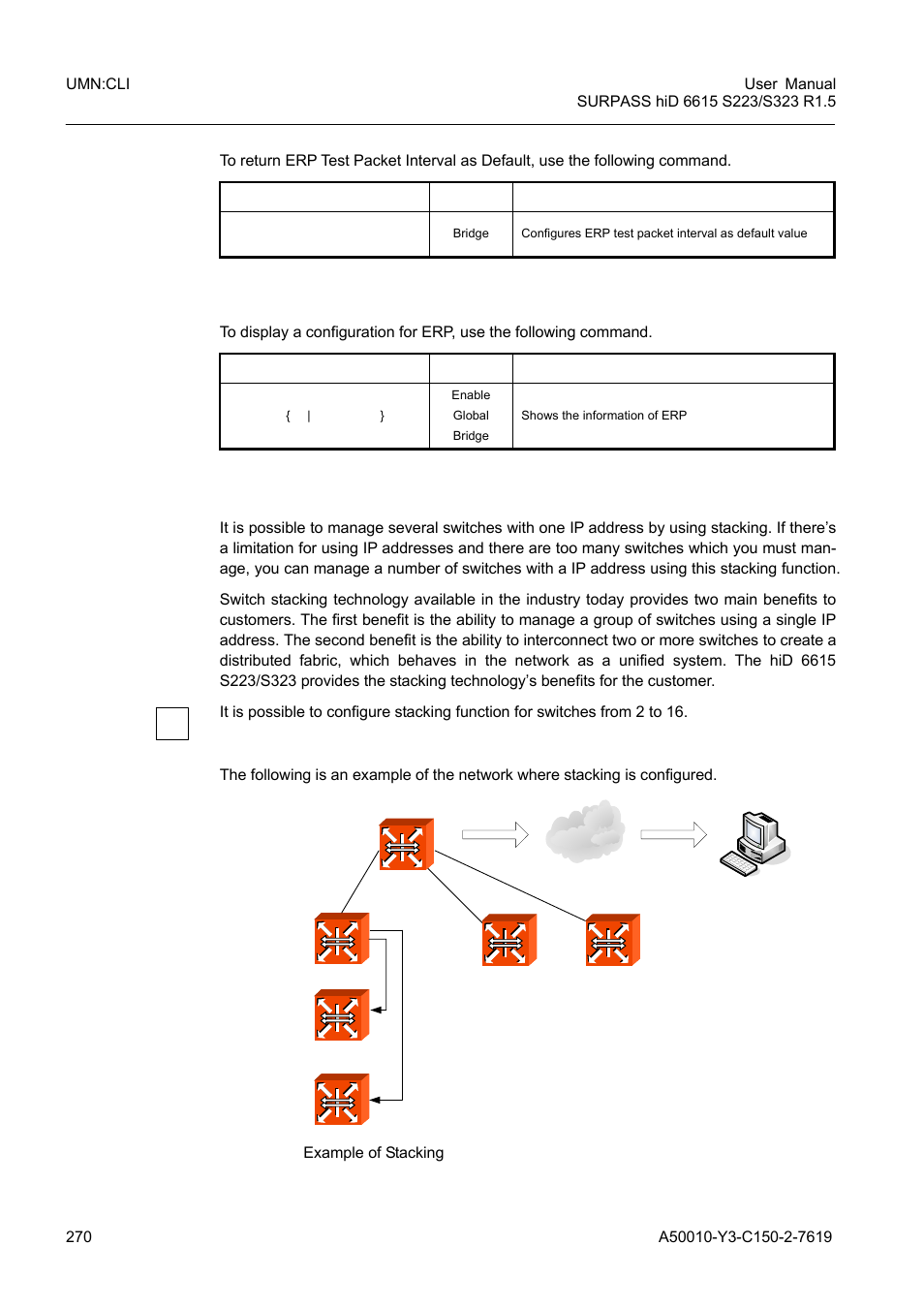 10 displaying erp configuration, 10 stacking, 10 displaying erp configuration 8.10 | Stacking, Fig. 8.39, Example of stacking | Siemens S223 User Manual | Page 270 / 381