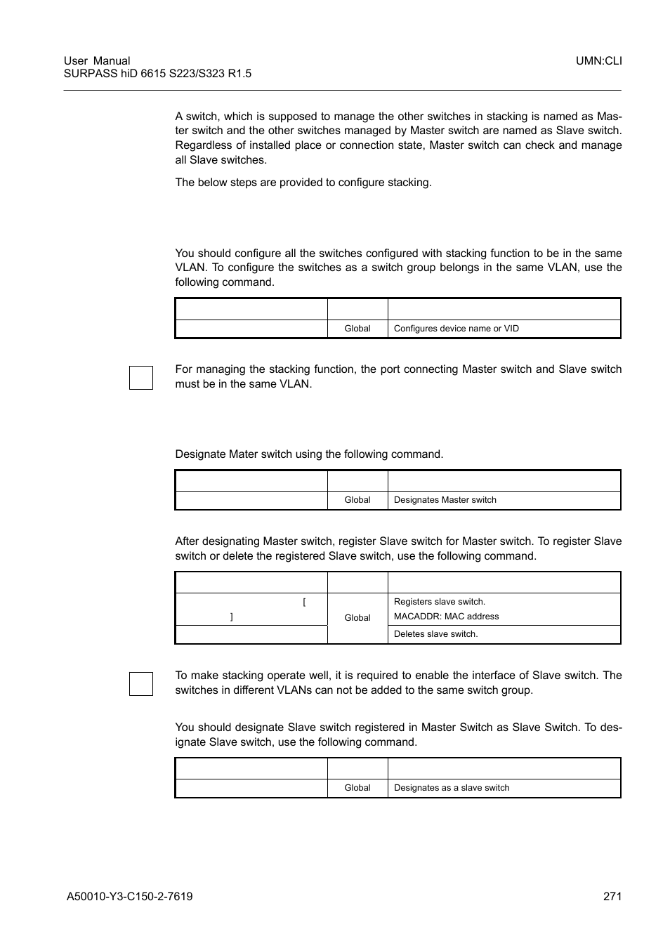 1 switch group, 2 designating master and slave switch, Switch group | Designating master and slave switch | Siemens S223 User Manual | Page 271 / 381