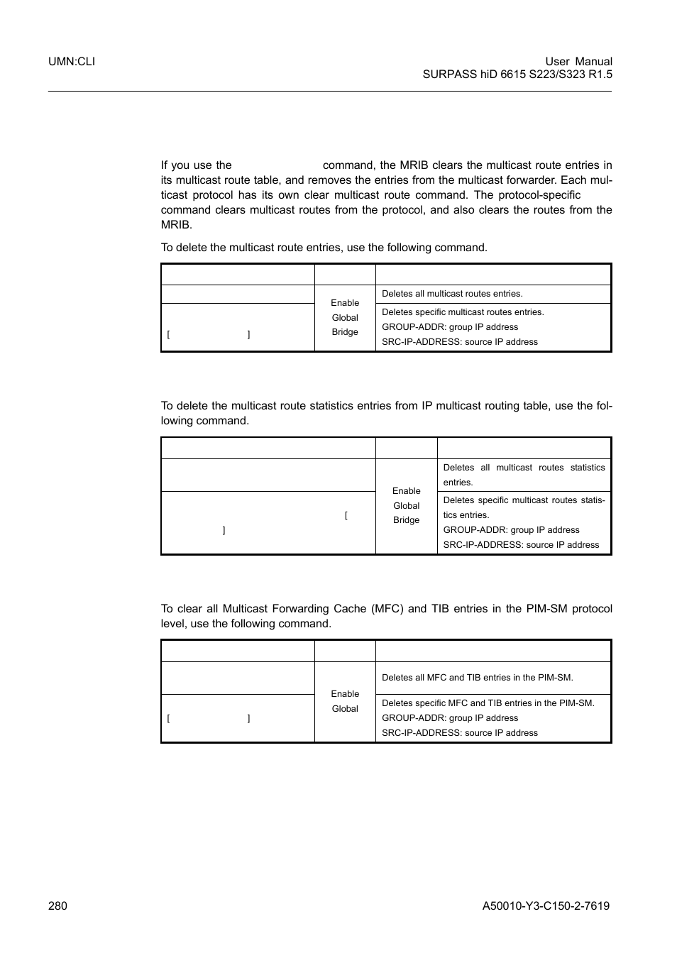 3 clearing mrib information, Clearing mrib information | Siemens S223 User Manual | Page 280 / 381