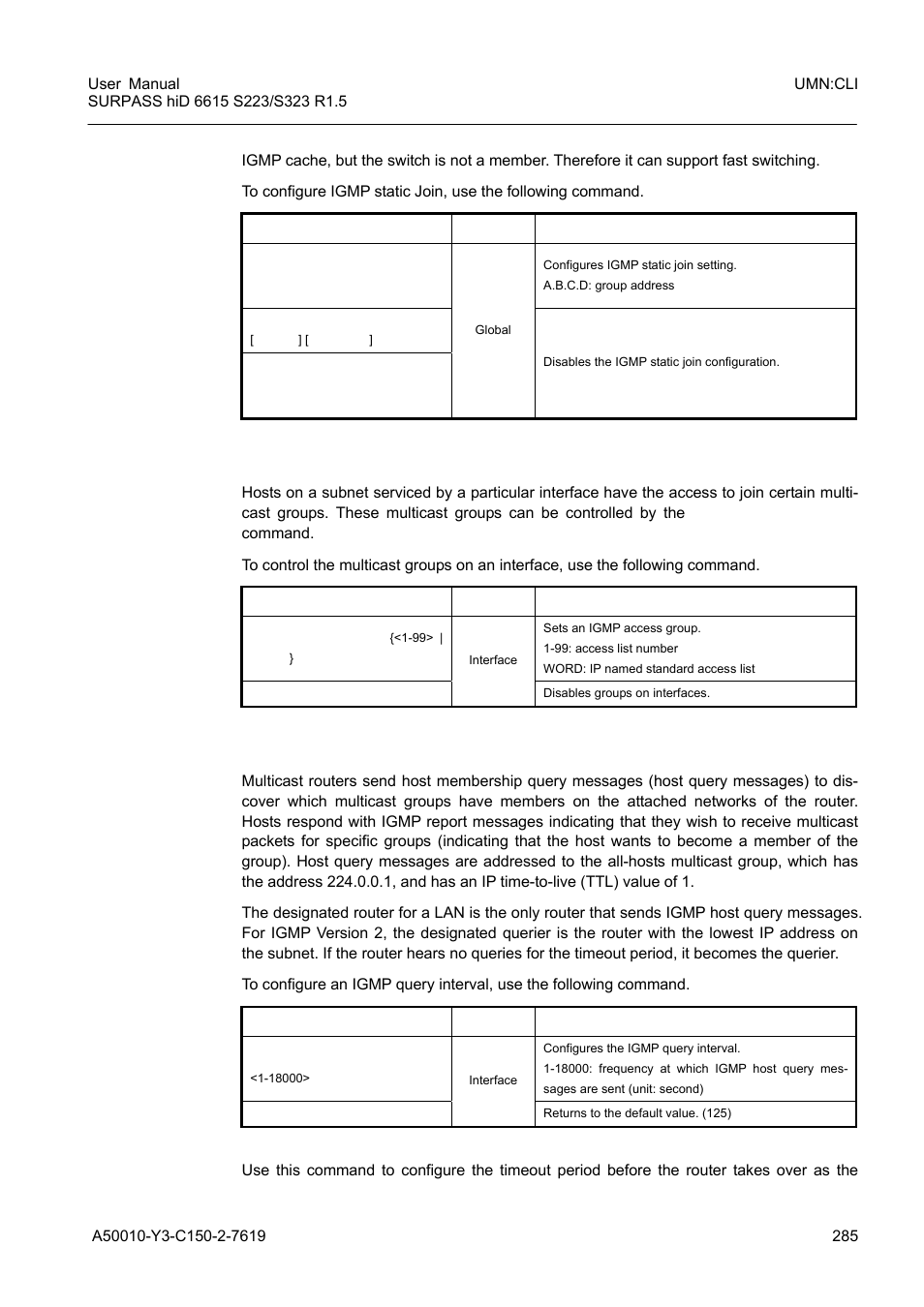 2 maximum number of groups, 3 igmp query configuration | Siemens S223 User Manual | Page 285 / 381