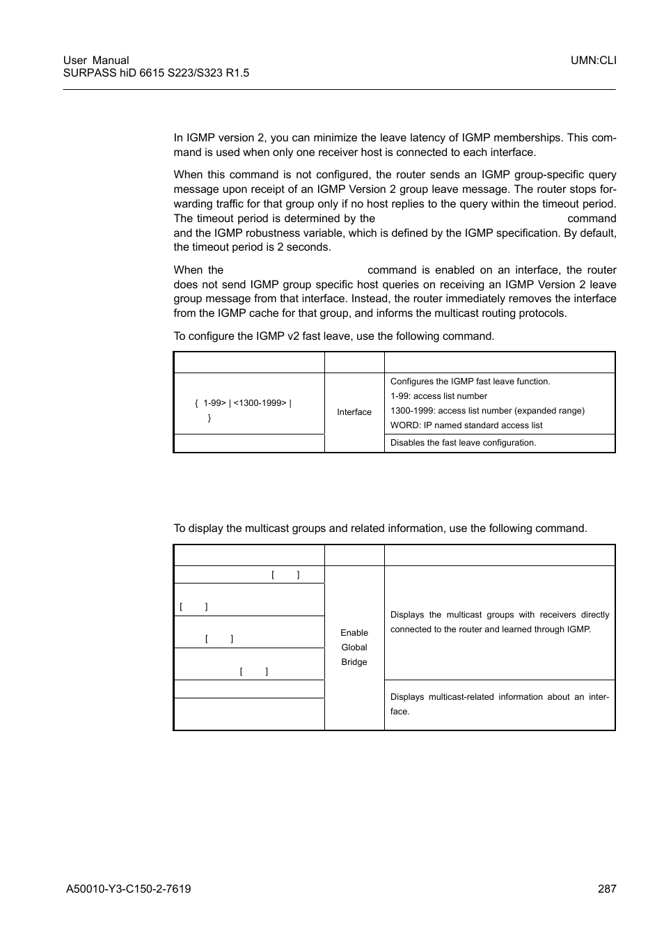 4 igmp v2 fast leave, 5 displaying the igmp configuration | Siemens S223 User Manual | Page 287 / 381