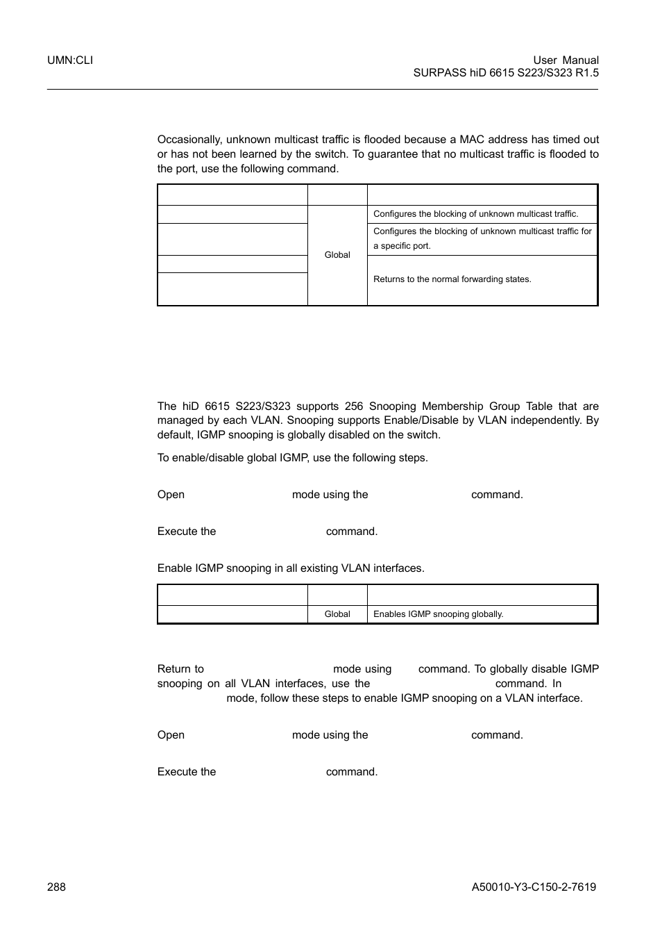 3 l2 mfib, 4 igmp snooping basic configuration, 1 enabling igmp snooping per vlan | L2 mfib, Igmp snooping basic configuration | Siemens S223 User Manual | Page 288 / 381