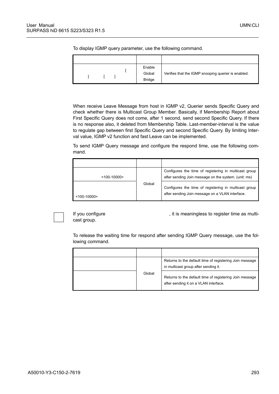 3 igmp v2 snooping last-member-interval | Siemens S223 User Manual | Page 293 / 381