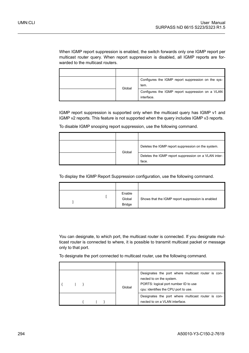 4 igmp v2 snooping report method, 5 mrouter port | Siemens S223 User Manual | Page 294 / 381