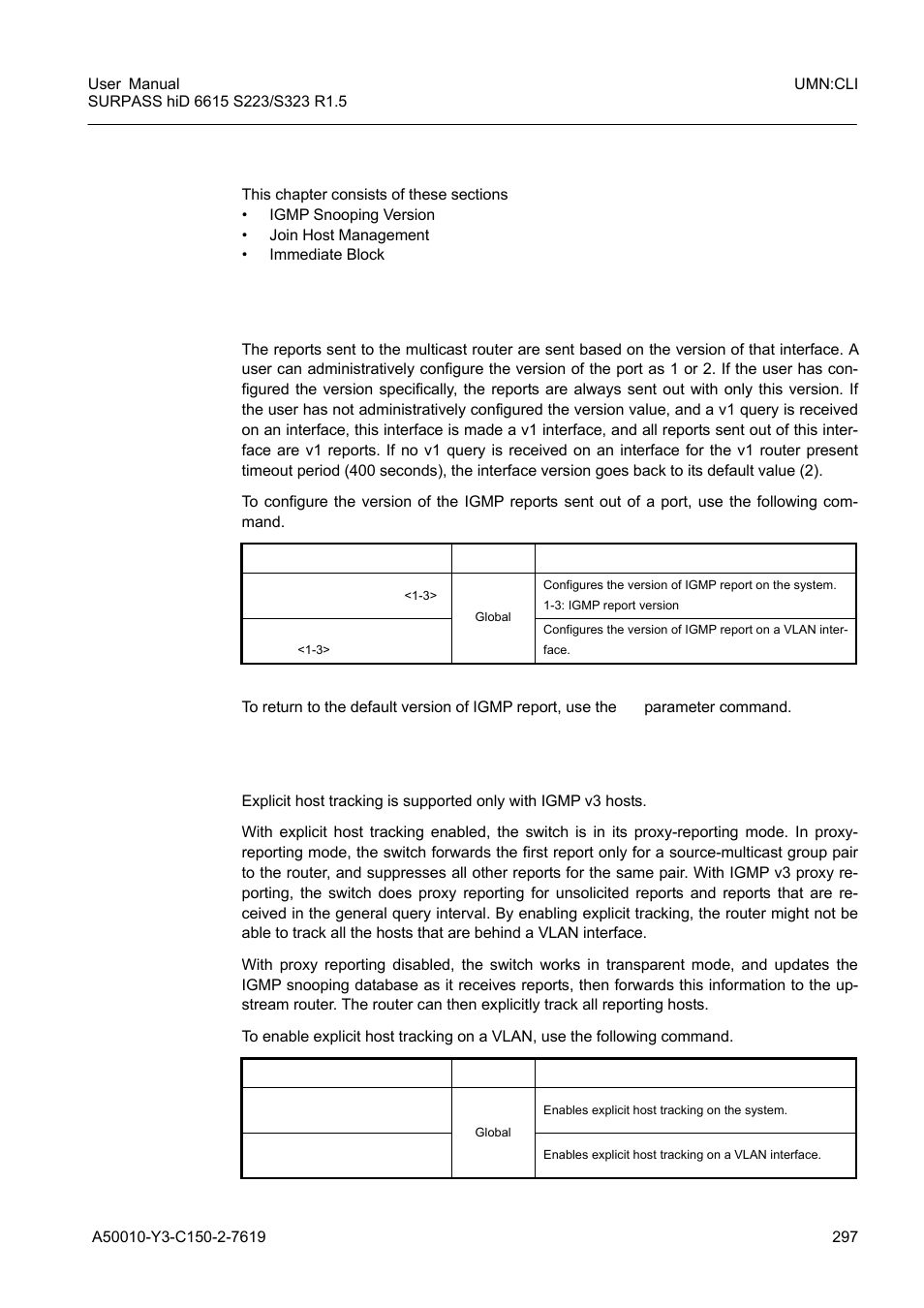 6 igmp v3 snooping, 1 igmp snooping version, 2 join host management | Igmp v3 snooping | Siemens S223 User Manual | Page 297 / 381