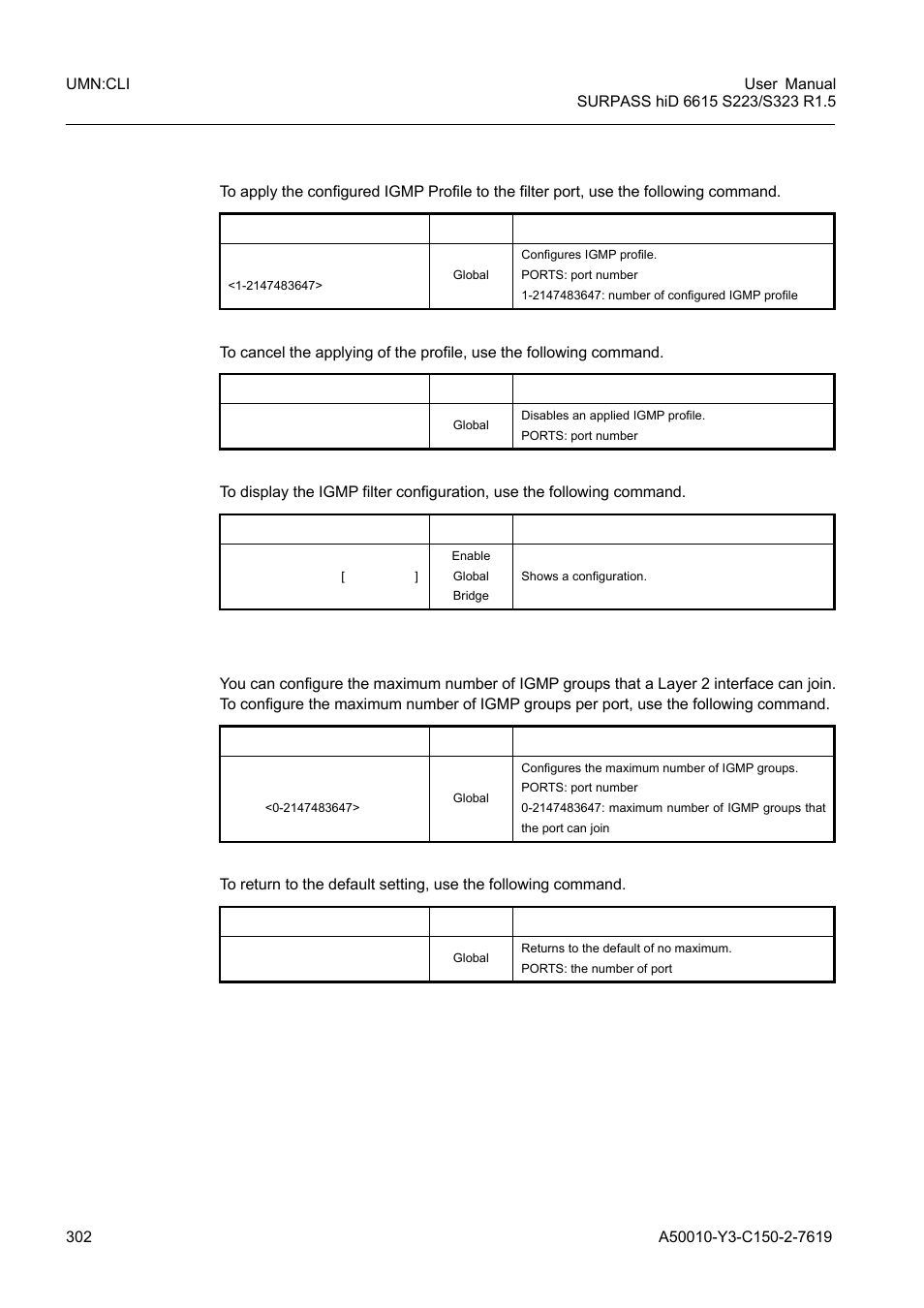 4 applying igmp profile to the filter port, 5 max number of igmp join group | Siemens S223 User Manual | Page 302 / 381