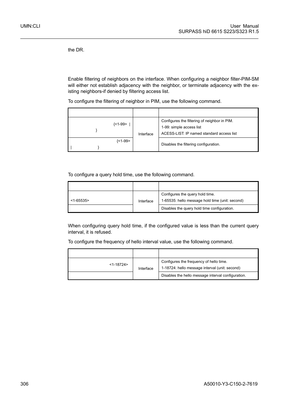 3 filters of neighbor in pim, 4 pim hello query | Siemens S223 User Manual | Page 306 / 381