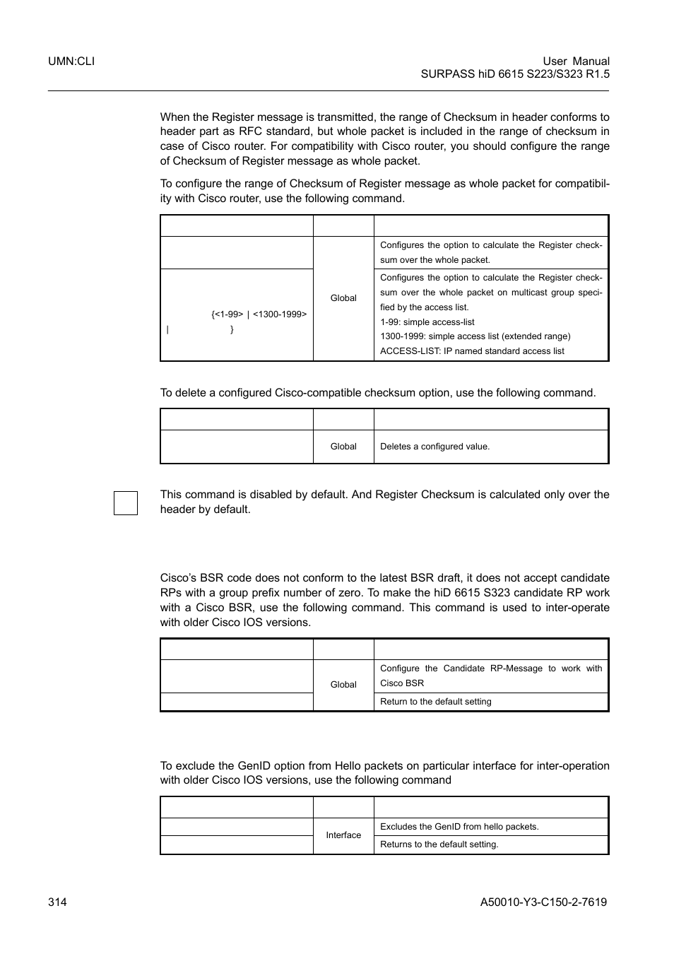 2 candidate rp message with cisco bsr, 3 excluding genid option | Siemens S223 User Manual | Page 314 / 381