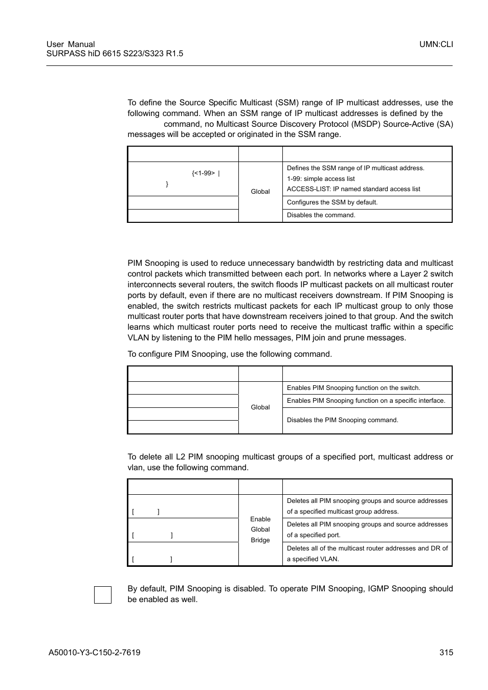 9 pim-ssm group, 10 pim snooping, Pim-ssm group | Pim snooping | Siemens S223 User Manual | Page 315 / 381