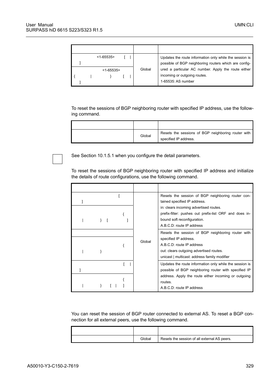 3 session reset of specific route, 4 session reset of external peer, Session reset of specific route | Session reset of external peer | Siemens S223 User Manual | Page 329 / 381