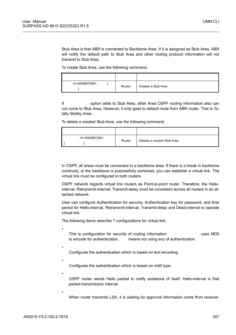 7 stub area, 8 virtual link, 7 stub area 10.2.6.8 virtual link | Siemens S223 User Manual | Page 347 / 381