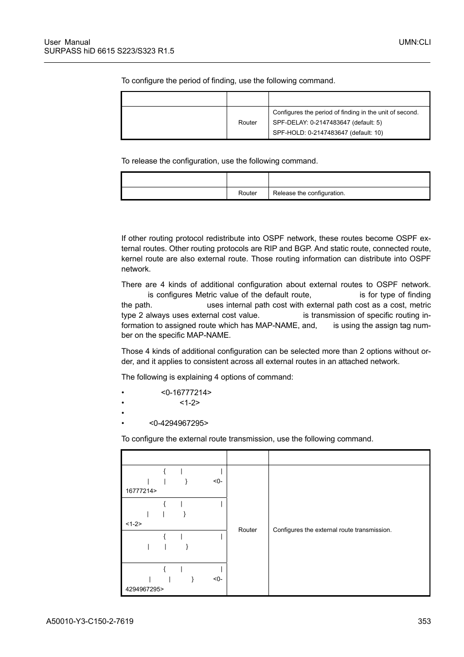 12 external routes to ospf network, External routes to ospf network | Siemens S223 User Manual | Page 353 / 381