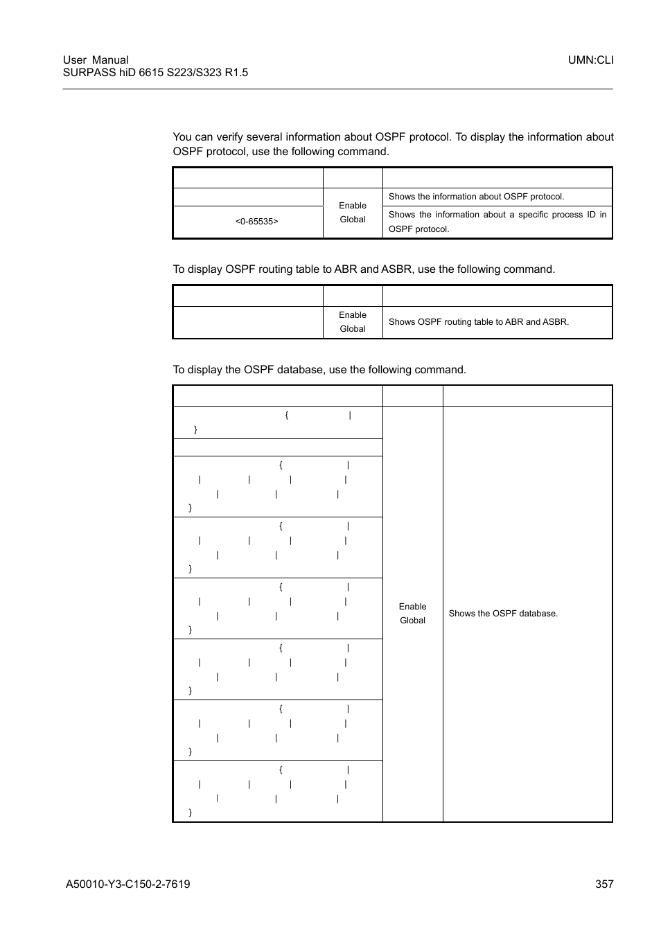 1 displaying ospf protocol information | Siemens S223 User Manual | Page 357 / 381