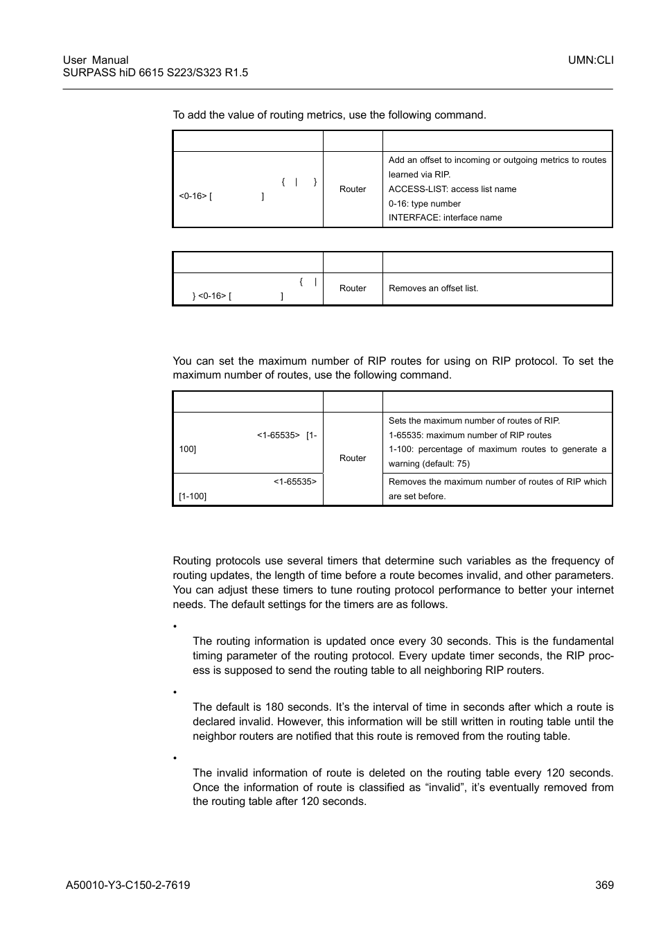 10 maximum number of rip routes, 11 rip network timer, Maximum number of rip routes | Rip network timer | Siemens S223 User Manual | Page 369 / 381