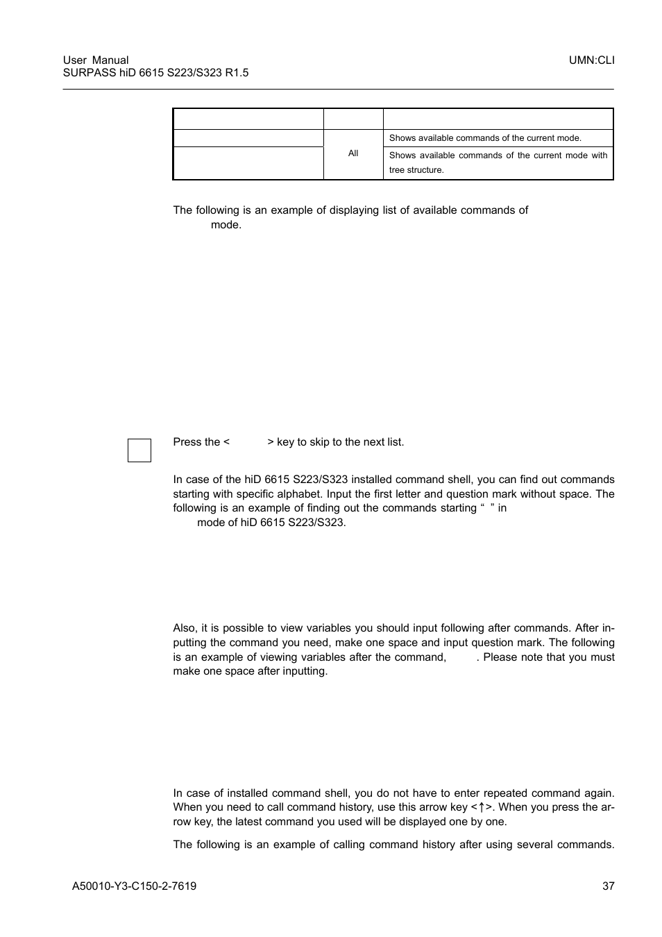 2 calling command history, Calling command history | Siemens S223 User Manual | Page 37 / 381