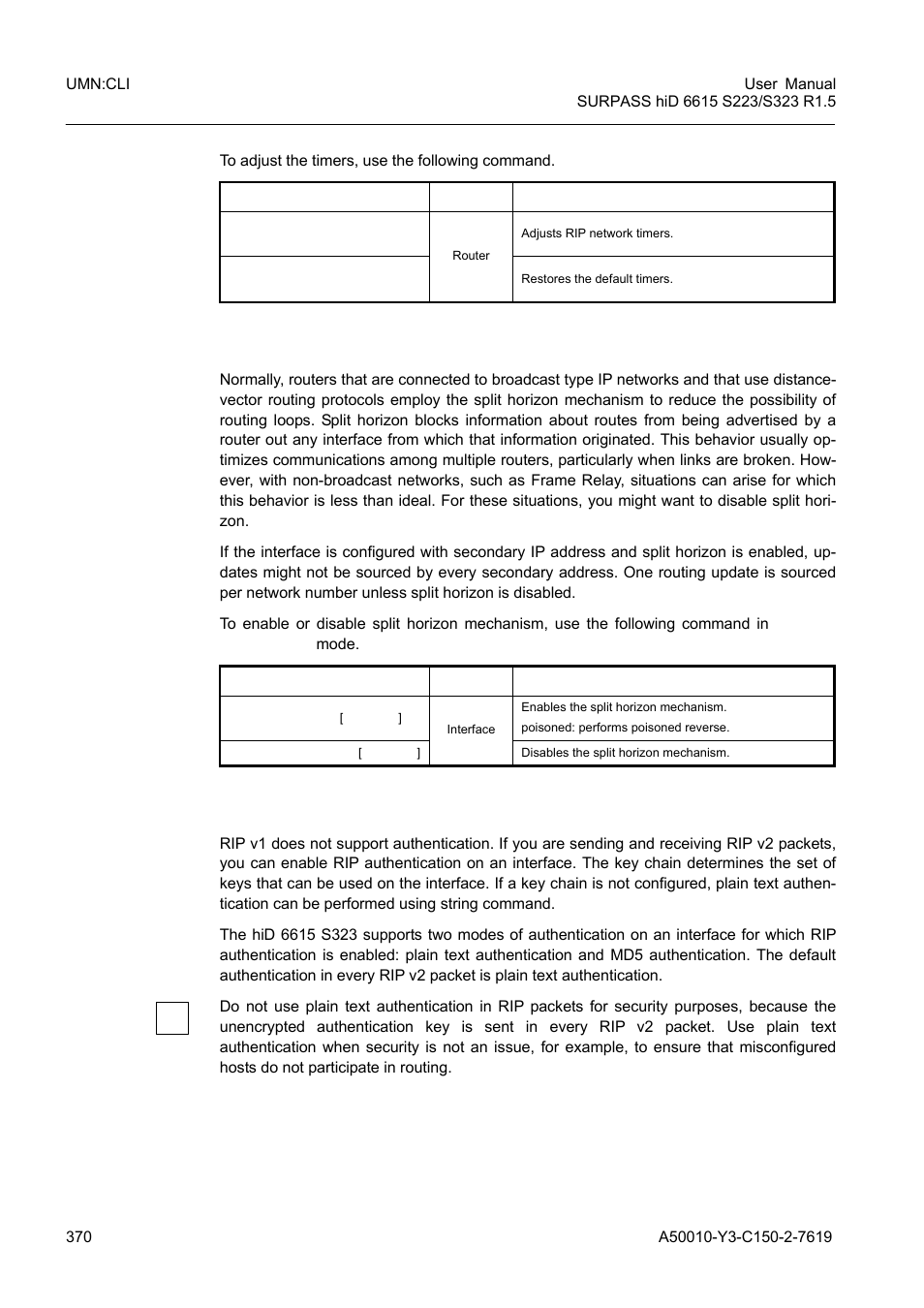 12 split horizon, 13 authentication key, 12 split horizon 10.3.13 authentication key | Split horizon, Authentication key | Siemens S223 User Manual | Page 370 / 381