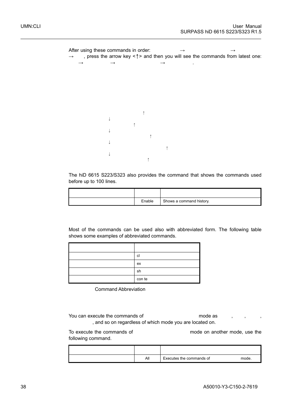 3 using abbreviation, 4 using command of privileged exec enable mode, Using abbreviation | Using command of privileged exec enable mode, Tab. 3.13 command abbreviation | Siemens S223 User Manual | Page 38 / 381