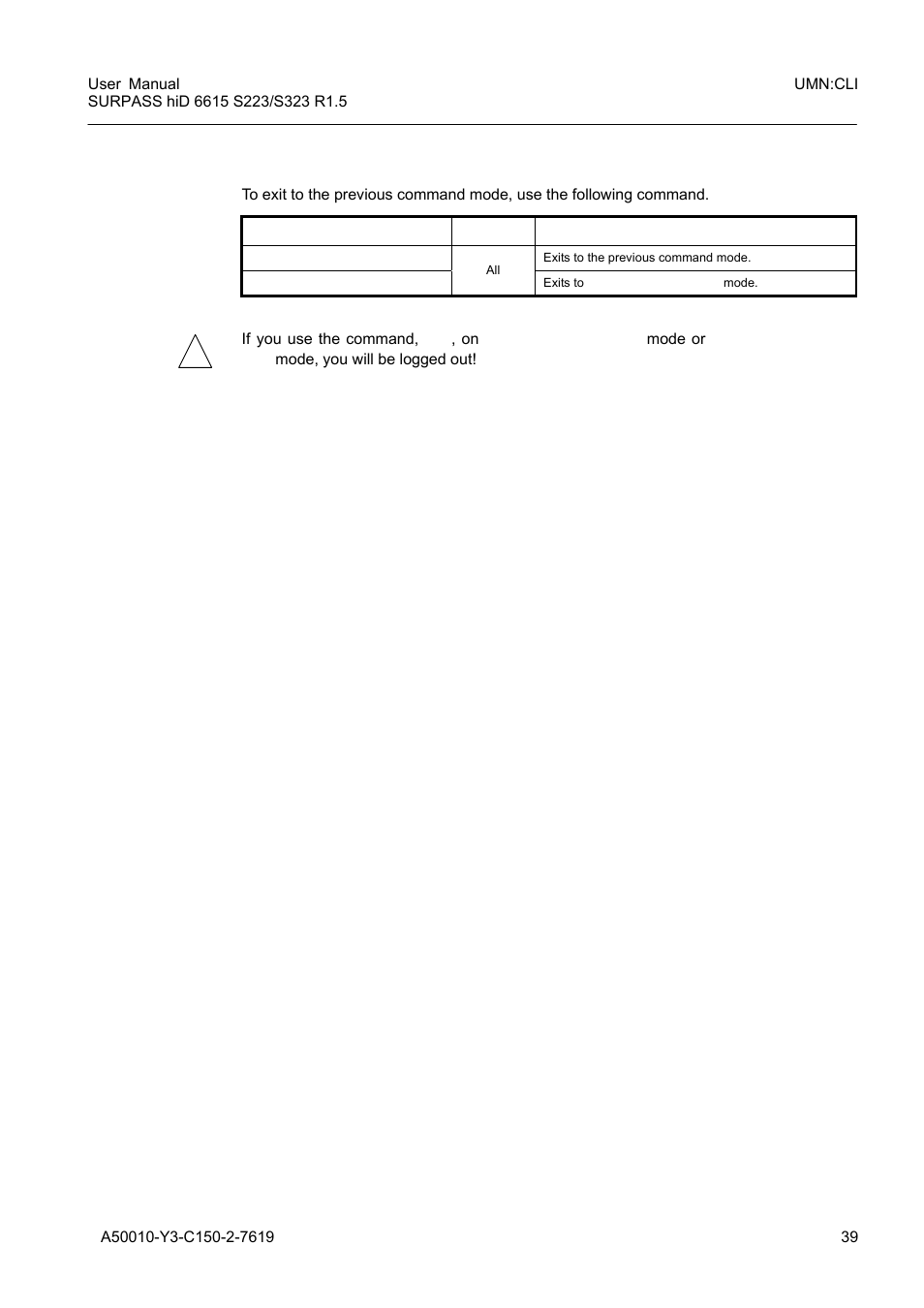 5 exit current command mode, Exit current command mode | Siemens S223 User Manual | Page 39 / 381