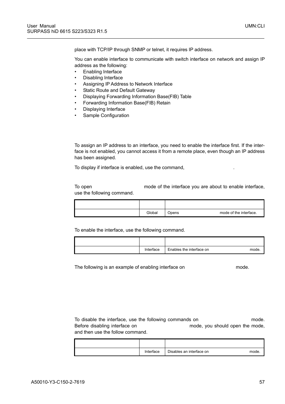 1 enabling interface, 2 disabling interface, Enabling interface | Disabling interface | Siemens S223 User Manual | Page 57 / 381