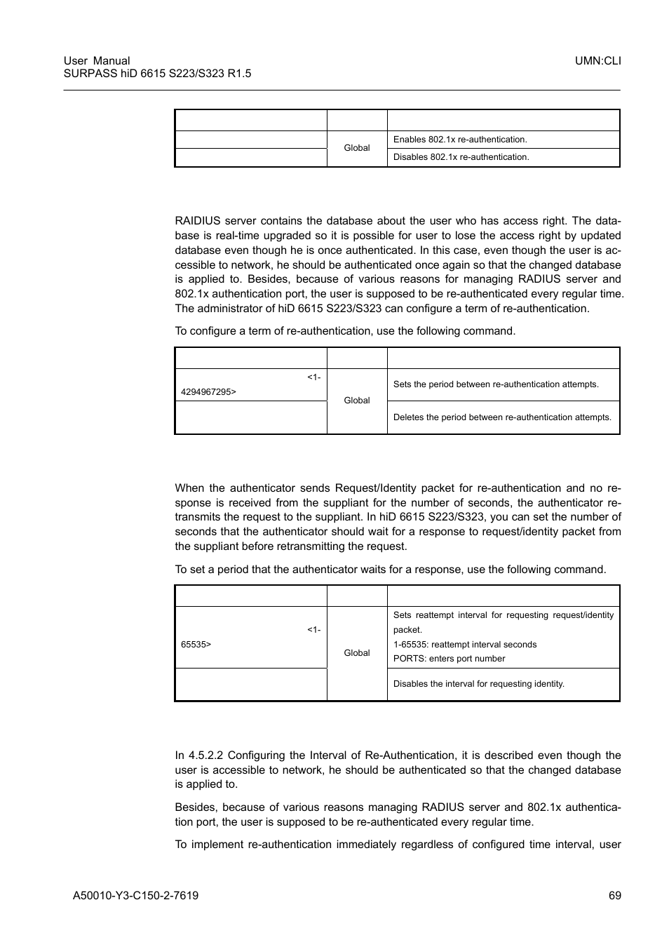 2 configuring the interval of re-authentication, 4 802.1x re-authentication | Siemens S223 User Manual | Page 69 / 381