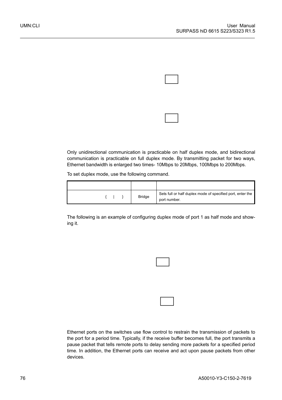 4 duplex mode, 5 flow control, Duplex mode | Flow control | Siemens S223 User Manual | Page 76 / 381