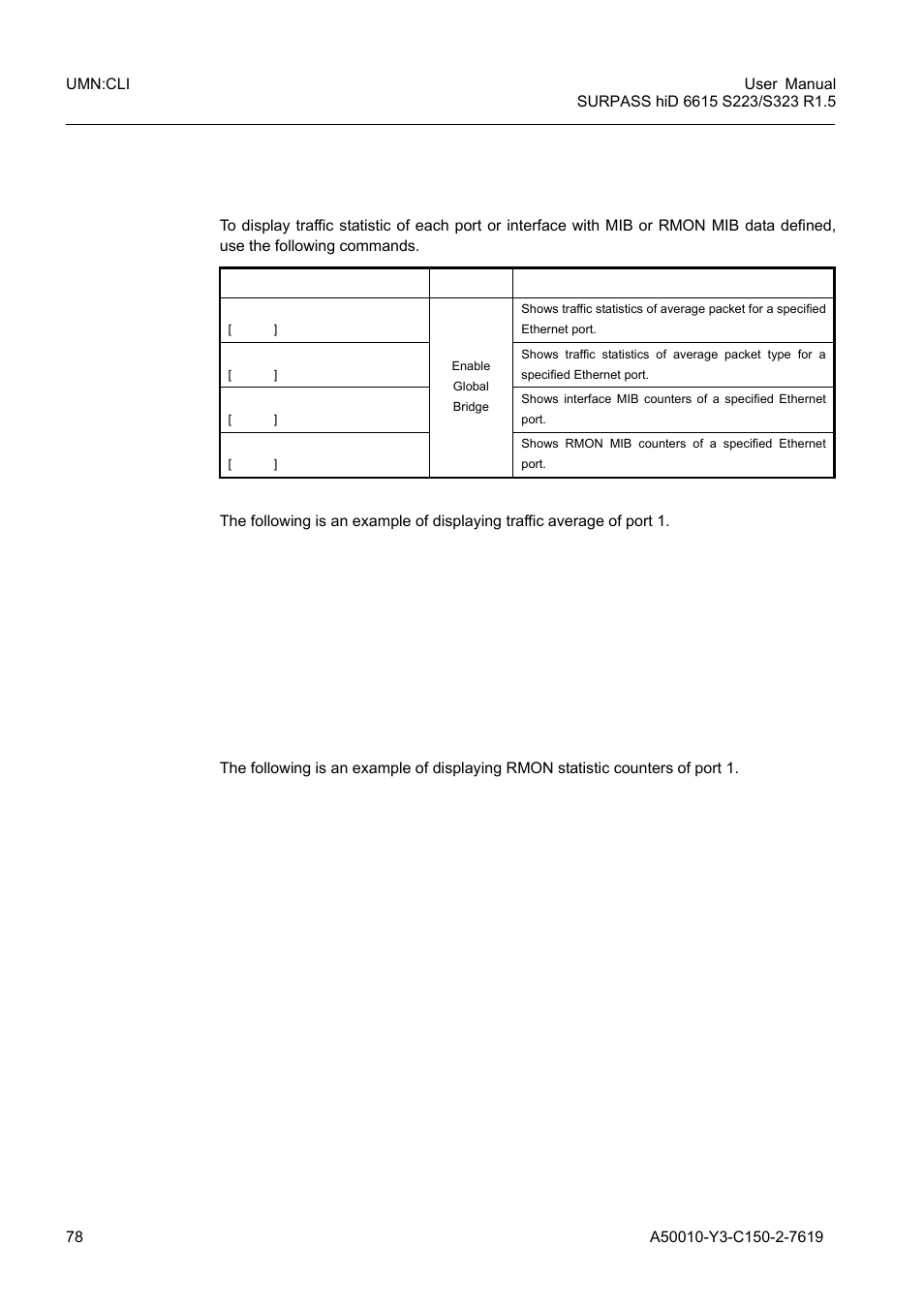 7 traffic statistics, 1 the packets statistics, Traffic statistics | Siemens S223 User Manual | Page 78 / 381