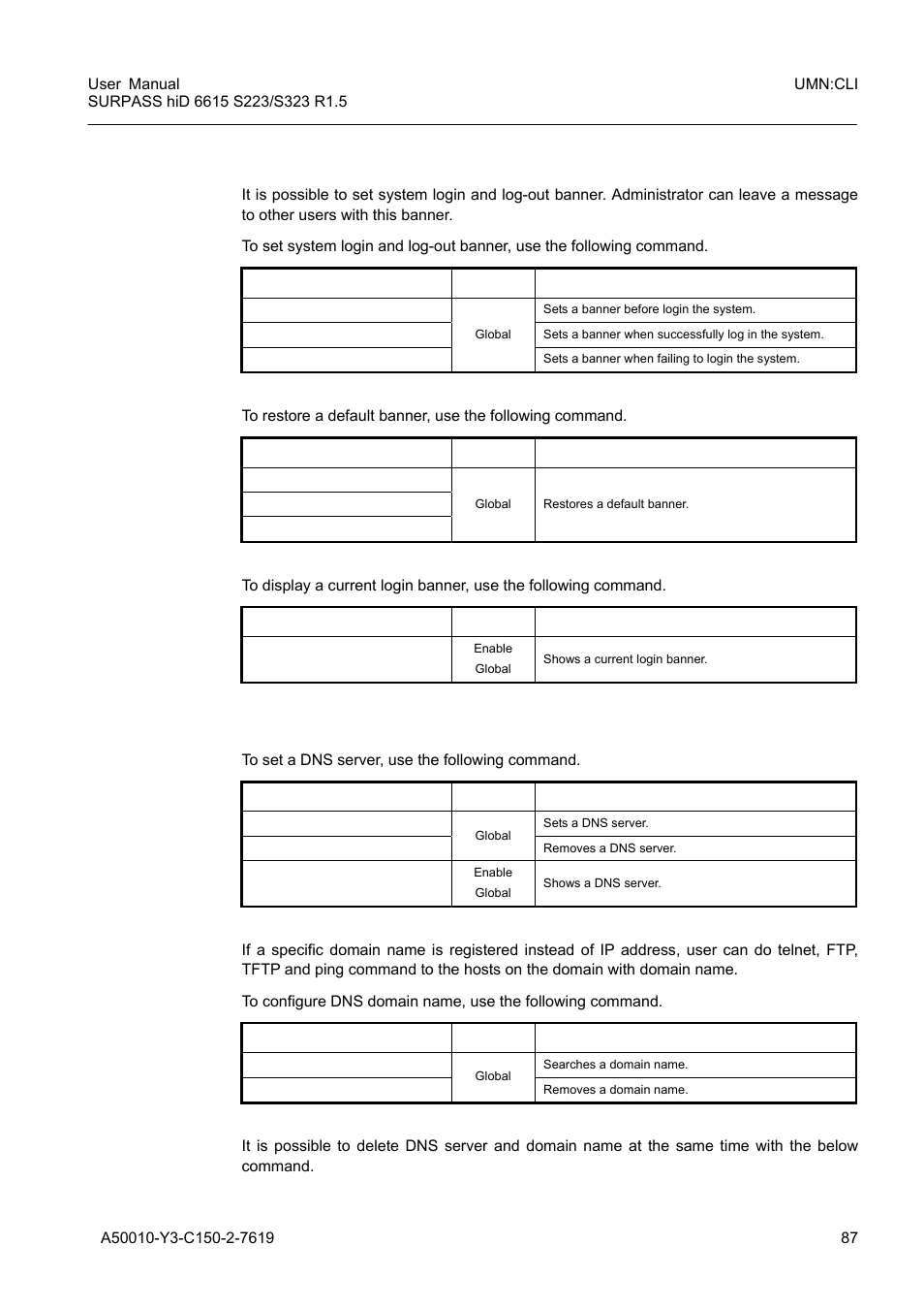 8 login banner, 9 dns server, Login banner | Dns server | Siemens S223 User Manual | Page 87 / 381