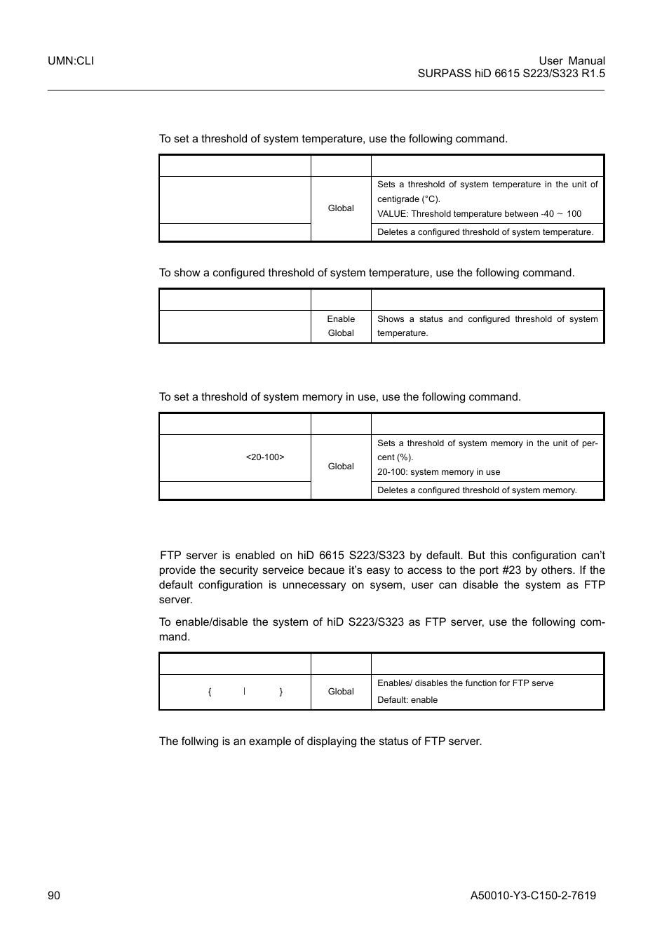 4 system temperature, 5 system memory, 13 enabling ftp server | 4 system temperature 6.1.12.5 system memory 6.1.13, Enabling ftp server | Siemens S223 User Manual | Page 90 / 381