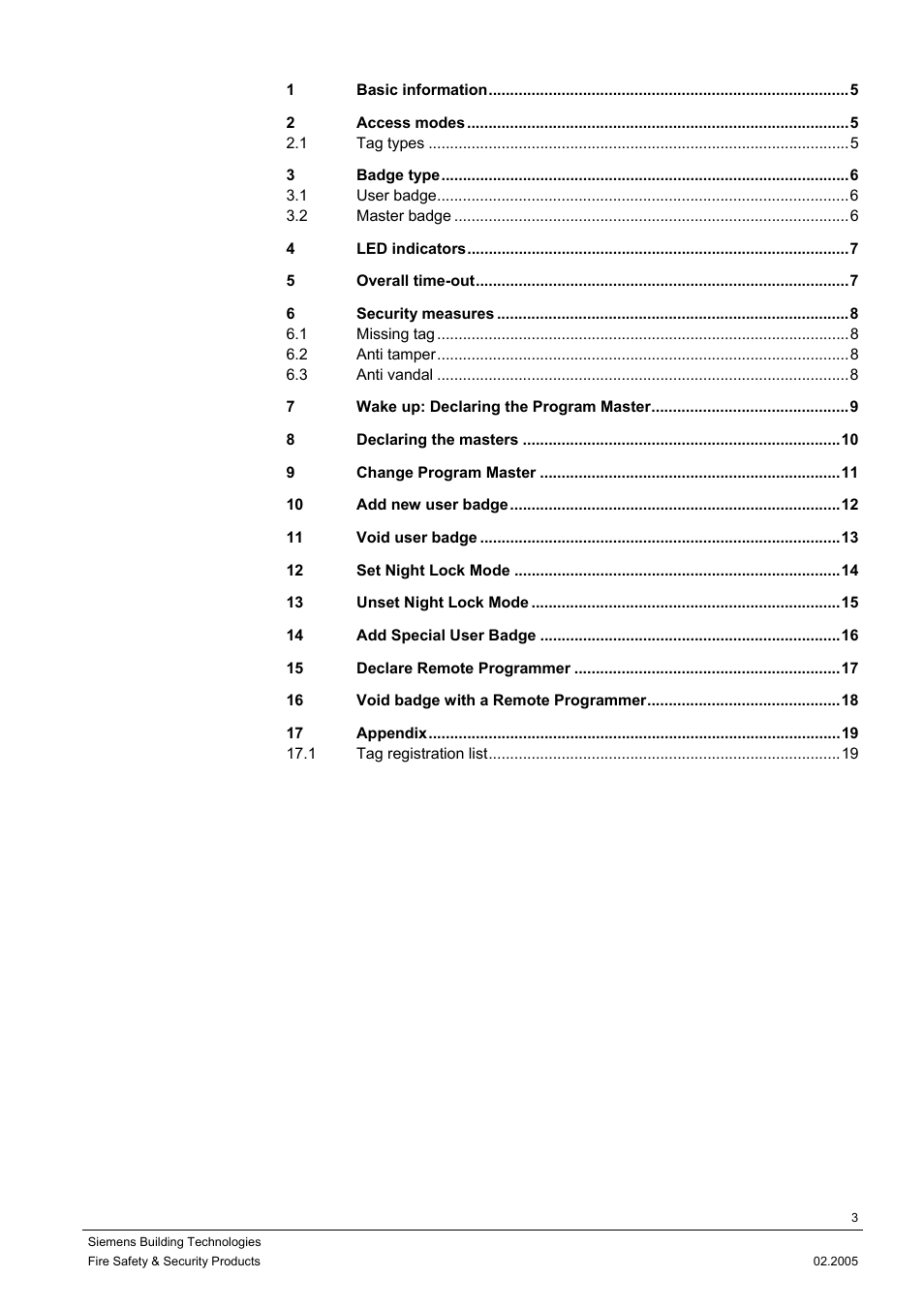 Siemens SIPASS STANDALONE ACS3110 User Manual | Page 3 / 20