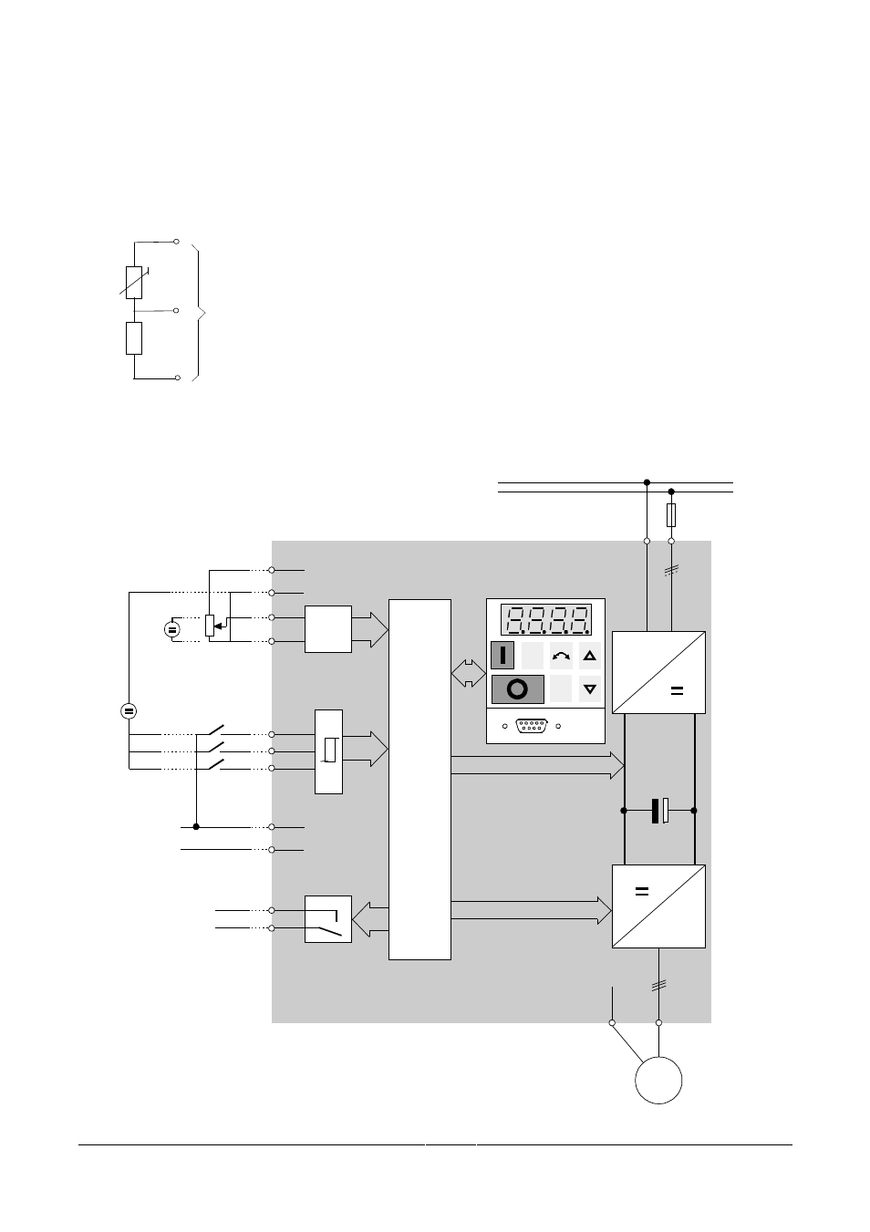 Installation english, 5 motor overload protection, 6 block diagram | Figure 7: motor overload ptc connection, Figure 8: block diagram | Siemens G85139 User Manual | Page 13 / 42