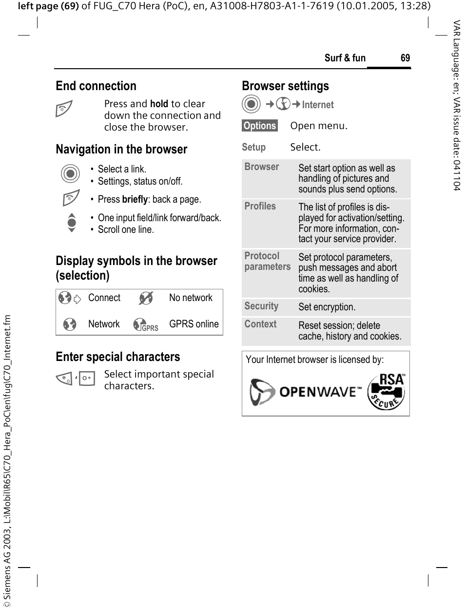 Siemens CT70 User Manual | Page 70 / 144